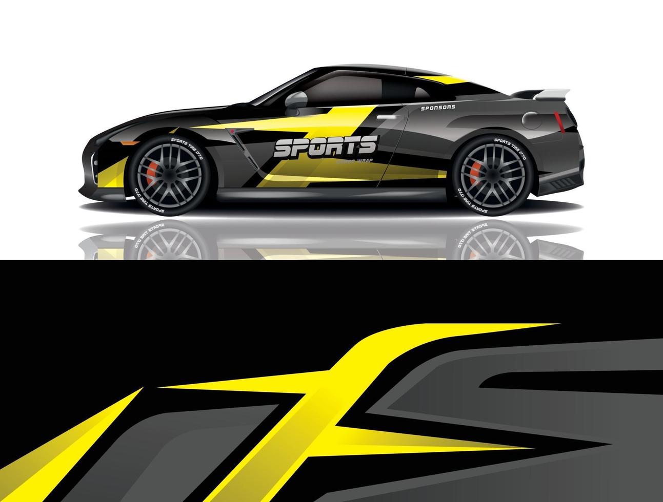 sport car decal wrap design vector