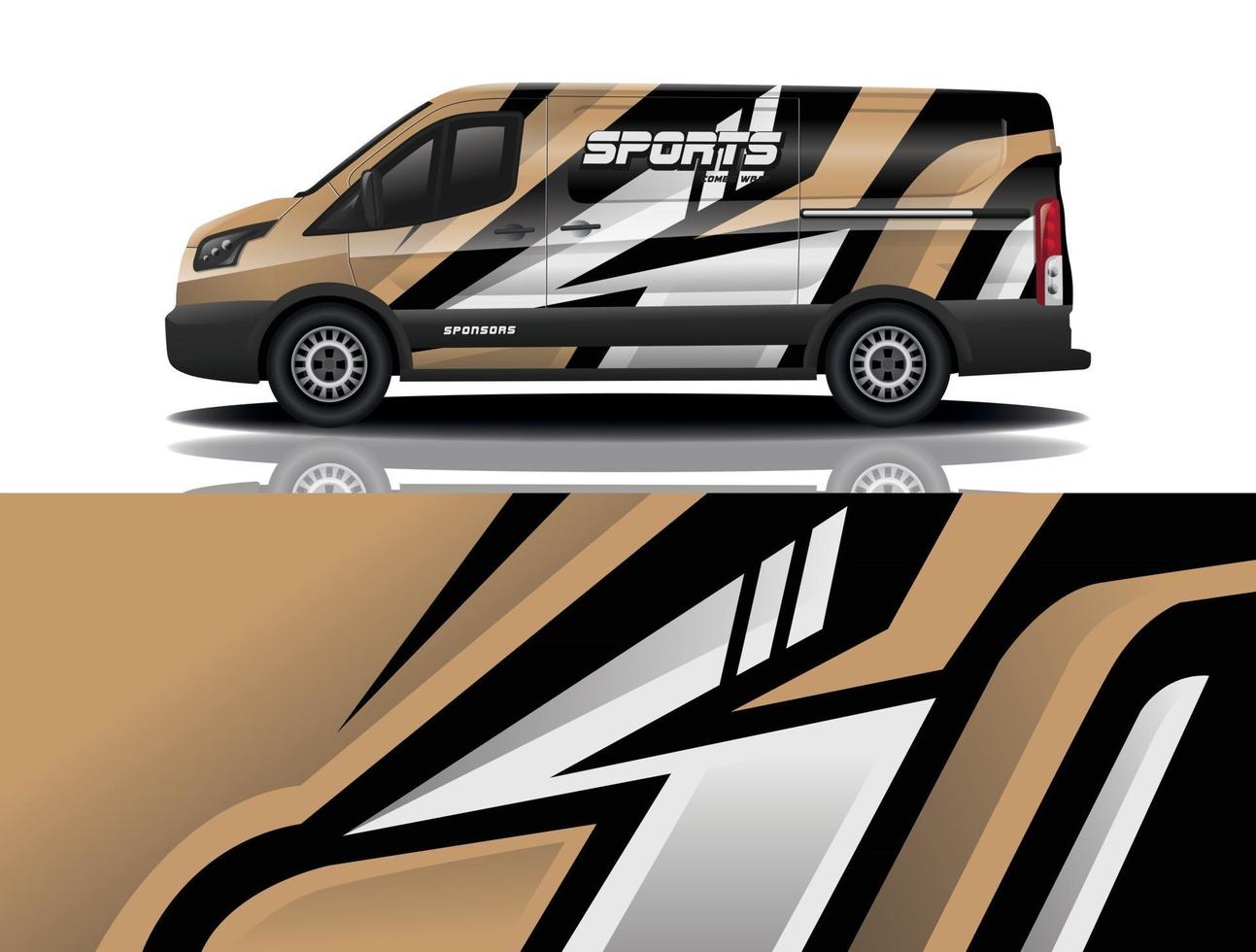 sport car decal wrap design vector