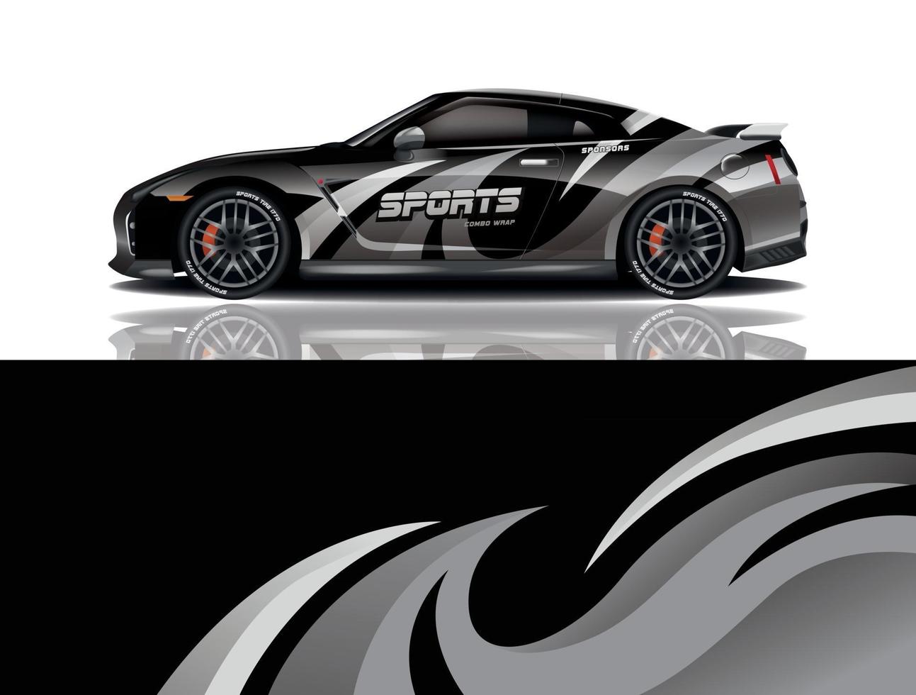 sport car decal wrap design vector