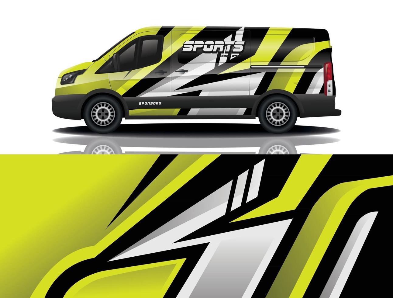 sport car decal wrap design vector