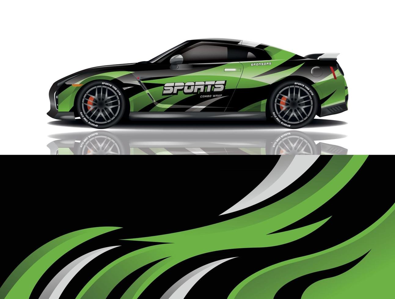 sport car decal wrap design vector