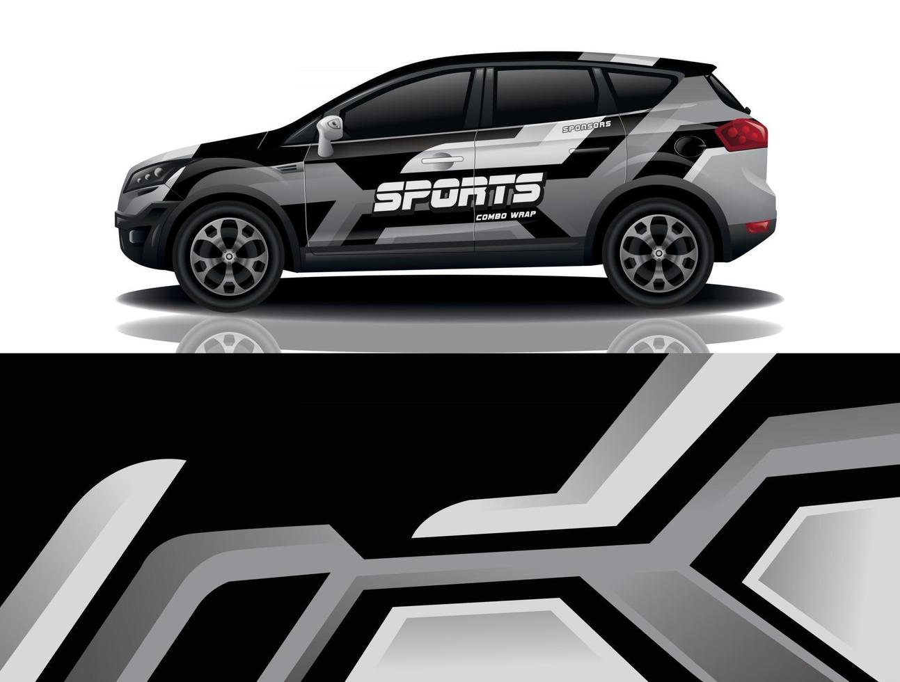 sport car decal wrap design vector