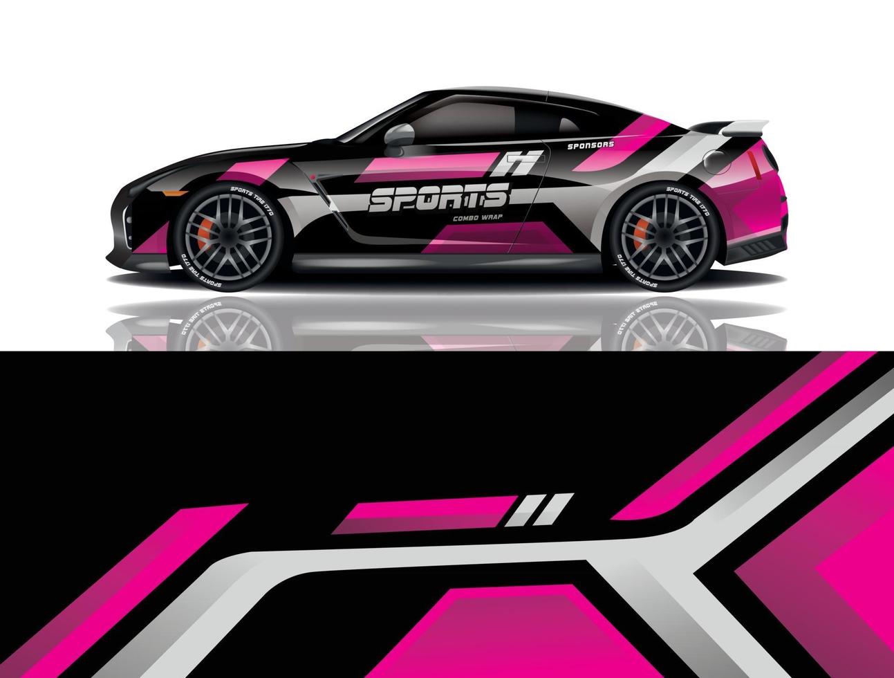 sport car decal wrap design vector