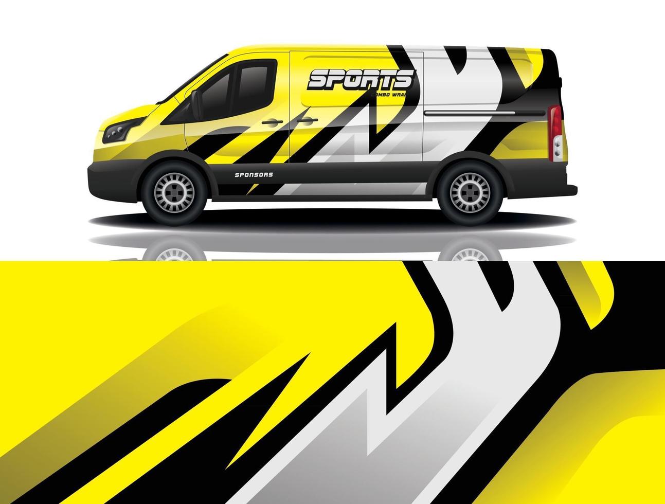 sport car decal wrap design vector