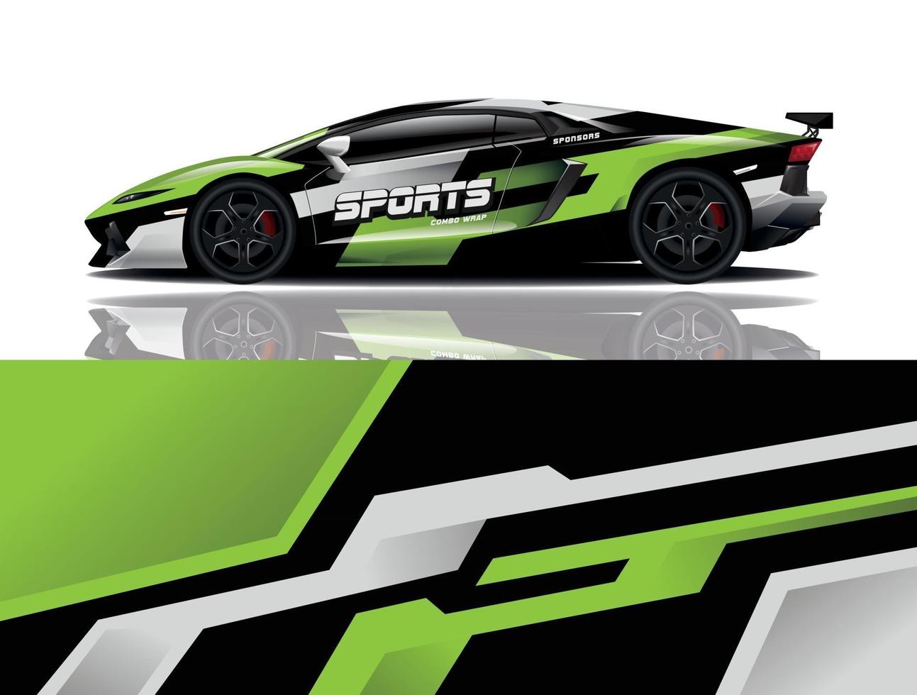 sport car decal wrap design vector