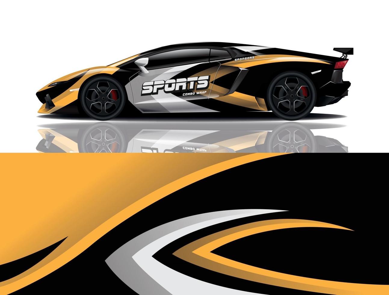 sport car decal wrap design vector