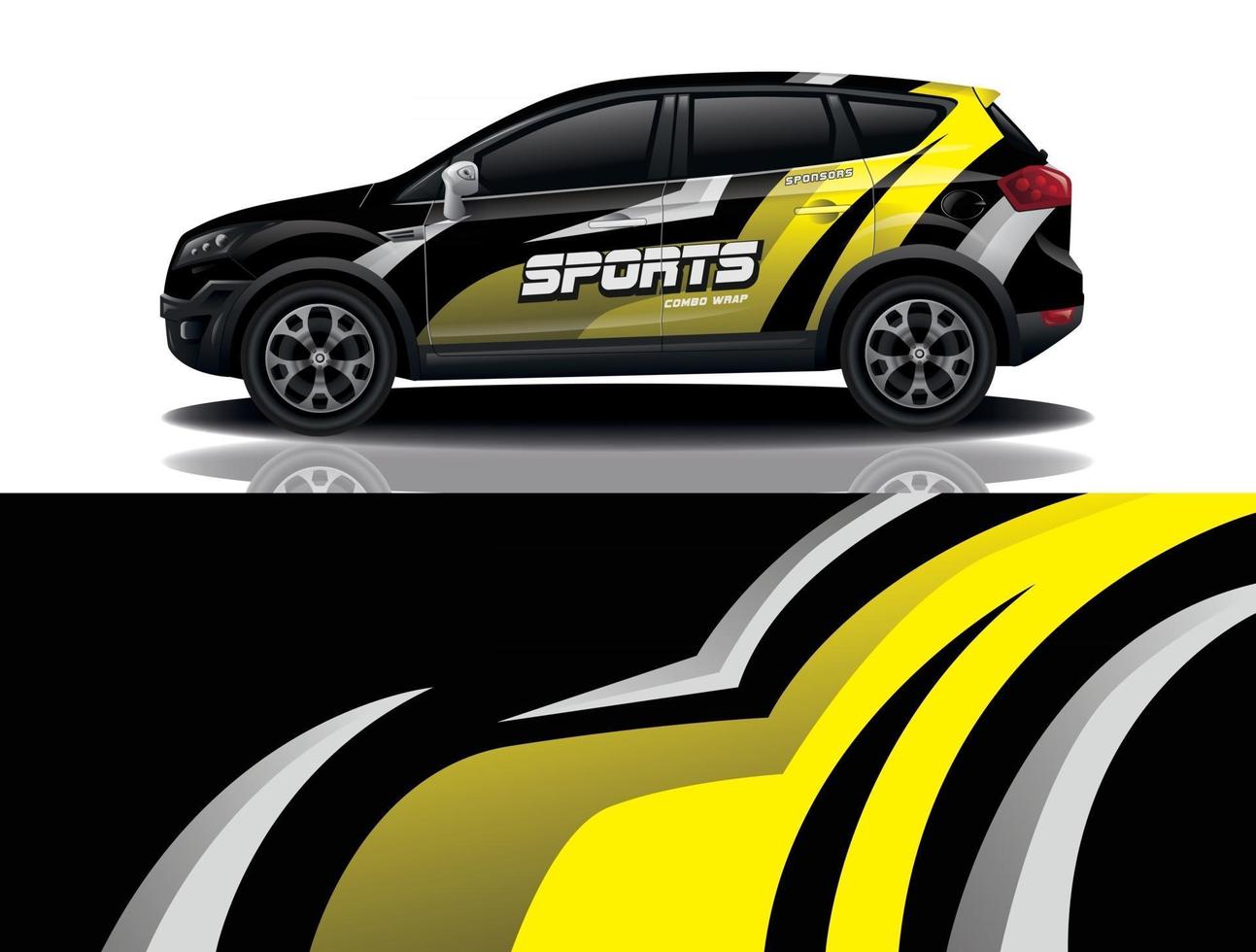 vector de diseño de envoltura de calcomanía de coche deportivo