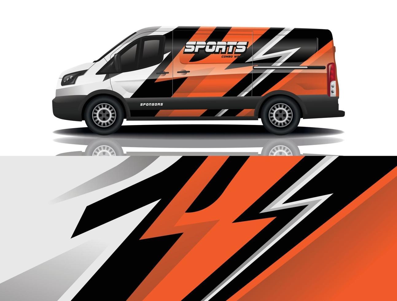 sport car decal wrap design vector