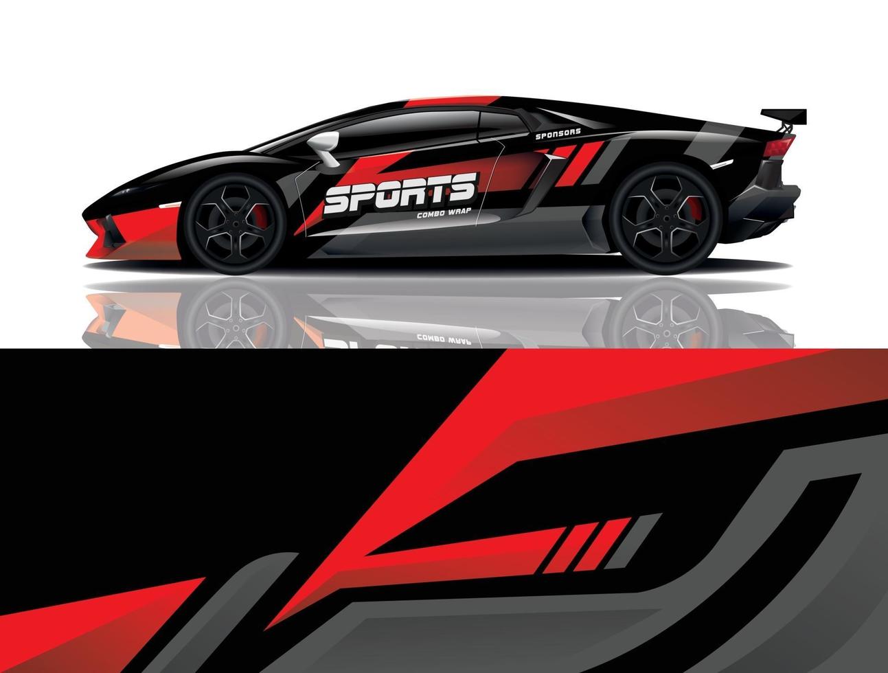 sport car decal wrap design vector