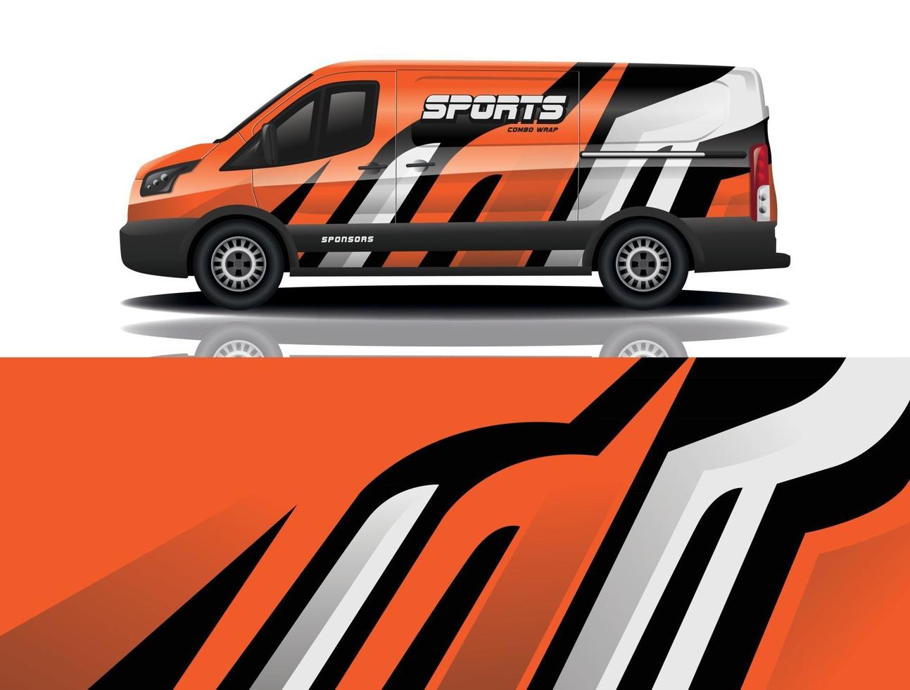 vector de diseño de envoltura de calcomanía de coche deportivo