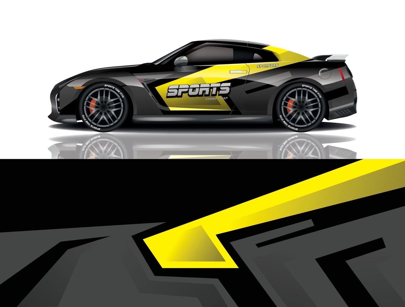 Car wrap graphic racing abstract background for wrap and vinyl sticker vector