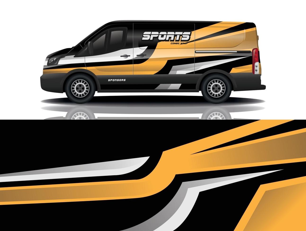 sport car decal wrap design vector