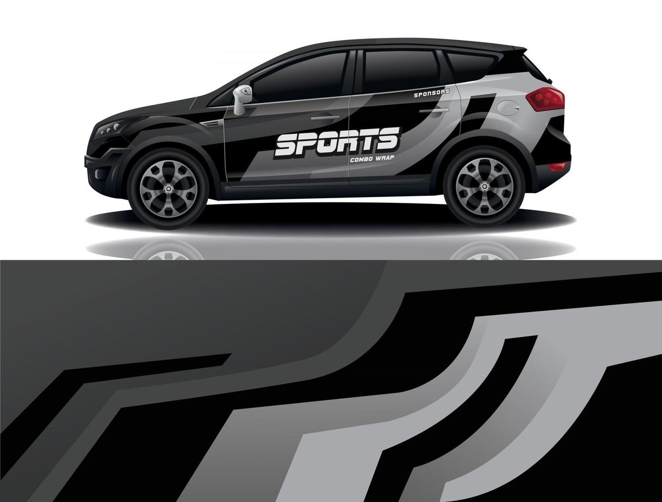 sport car decal wrap design vector