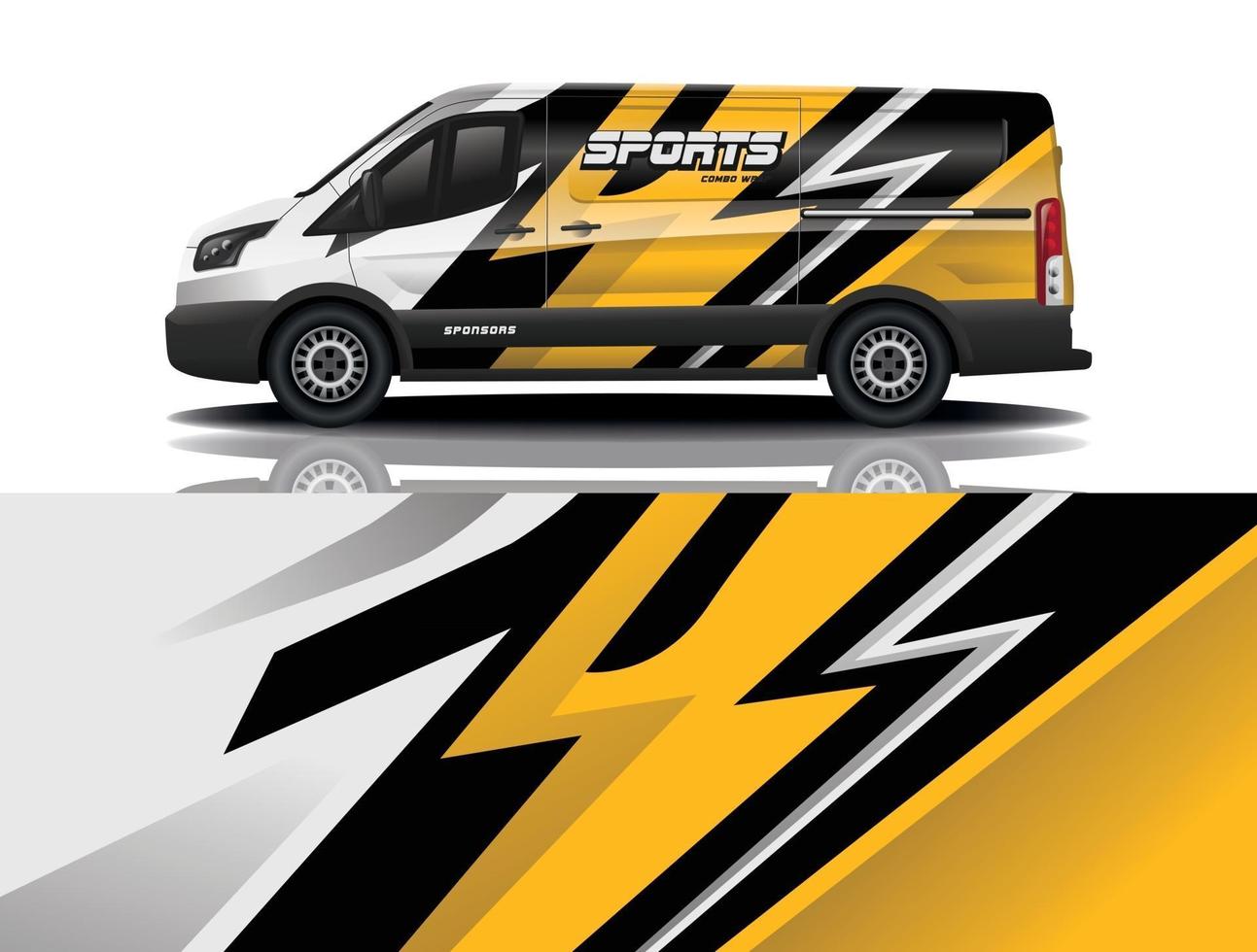 sport car decal wrap design vector