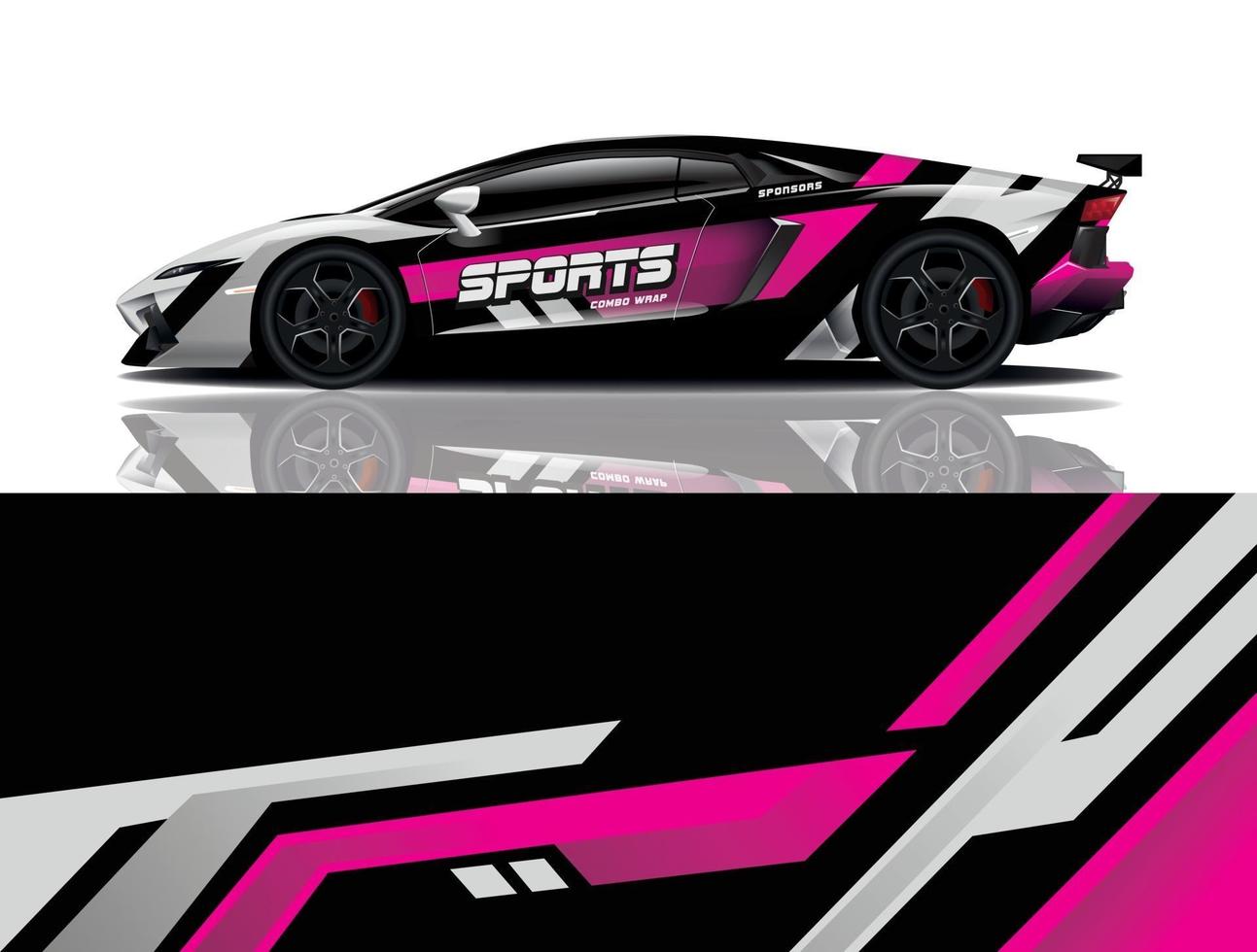 sport car decal wrap design vector