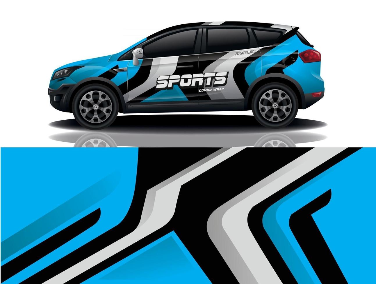 sport car decal wrap design vector