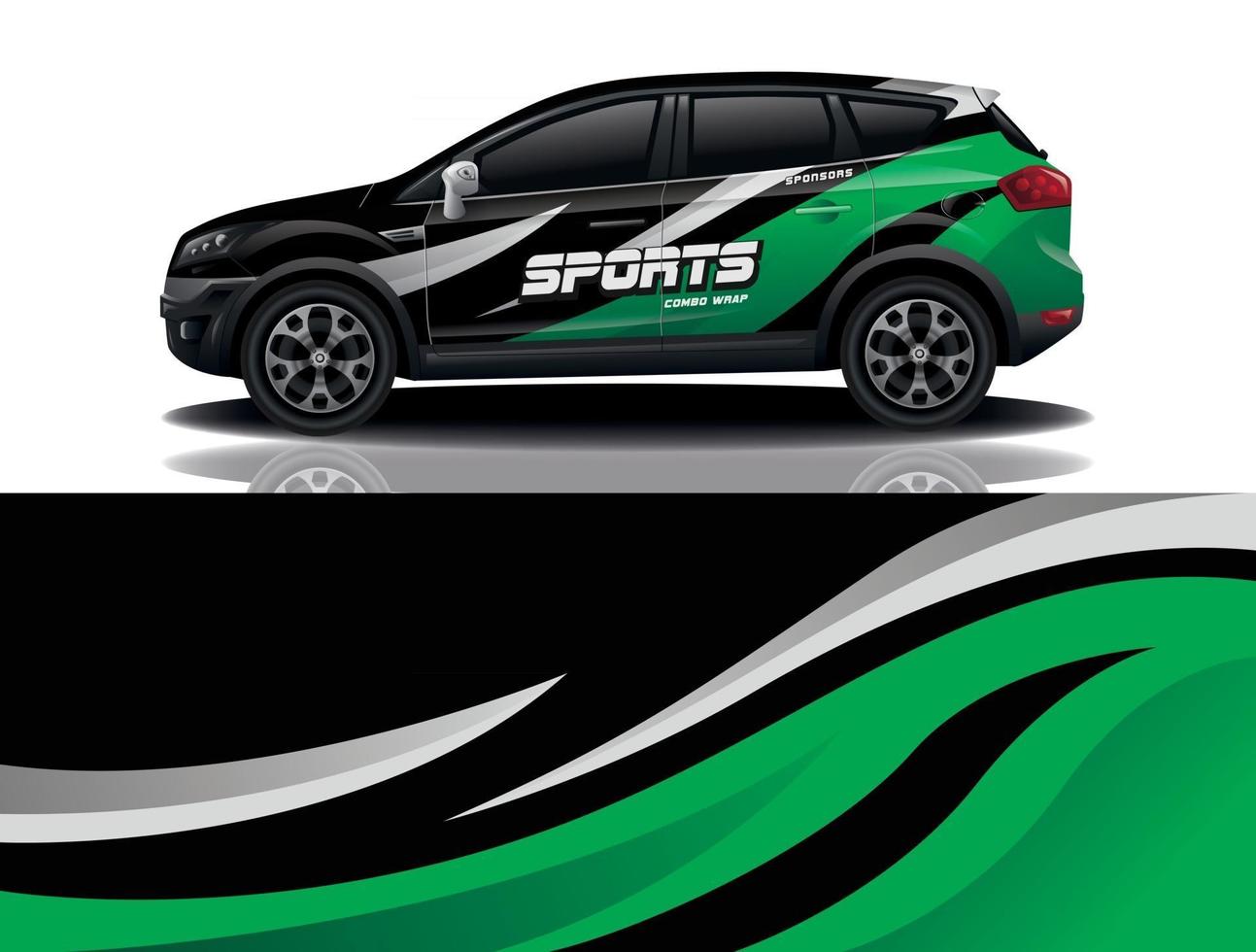sport car decal wrap design vector