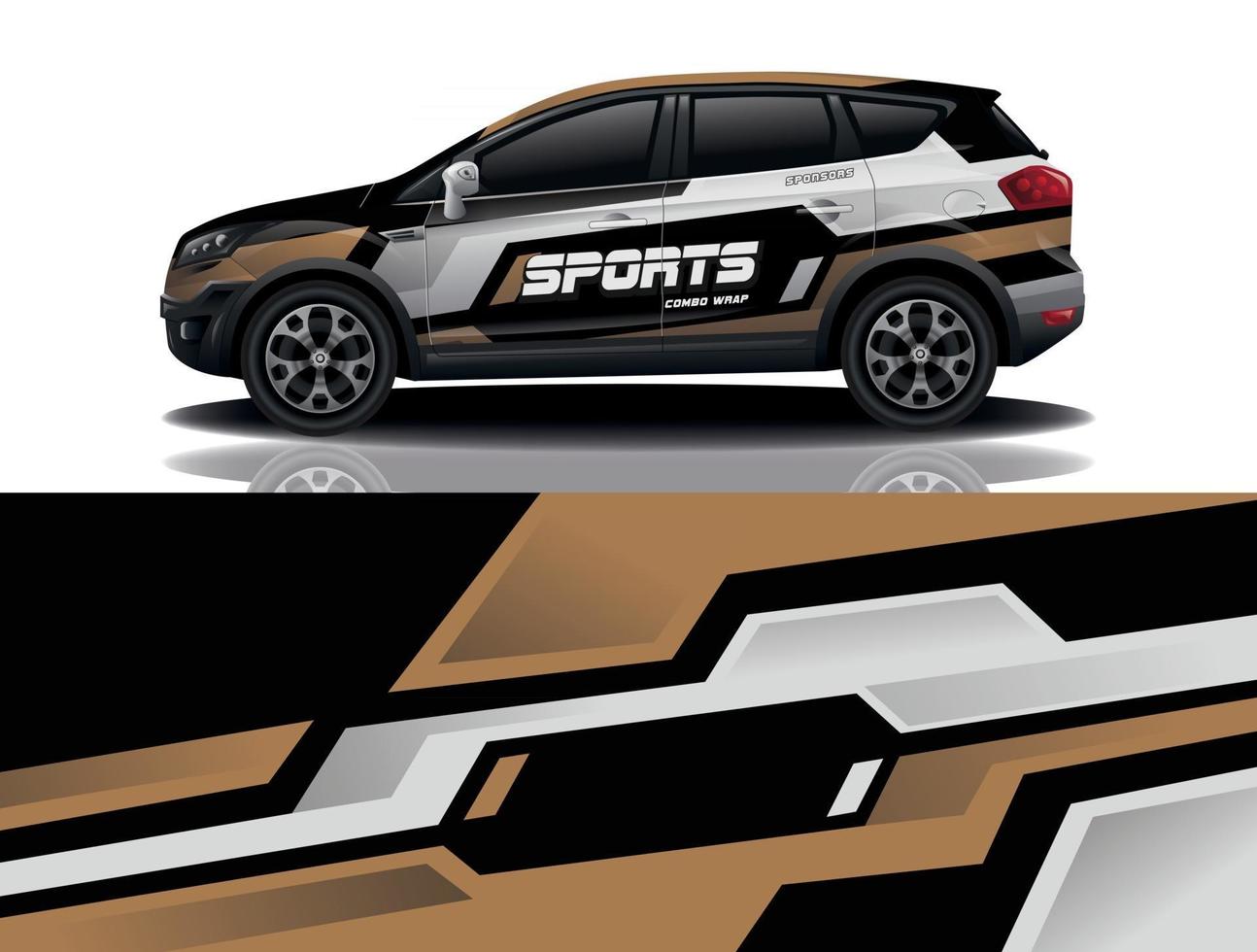 vector de diseño de envoltura de calcomanía de coche deportivo