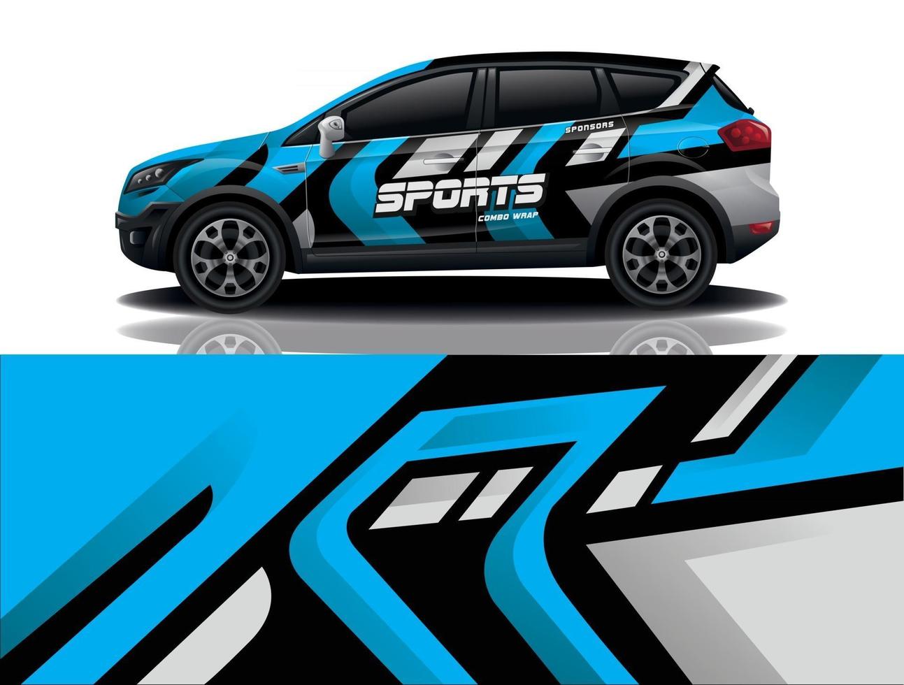 sport car decal wrap design vector