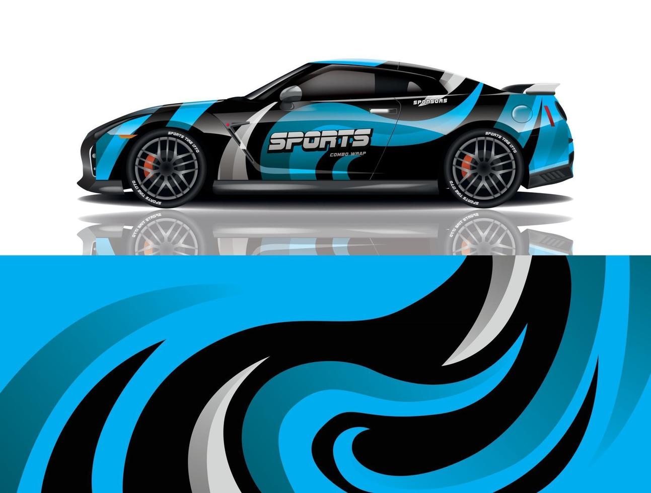 sport car decal wrap design vector