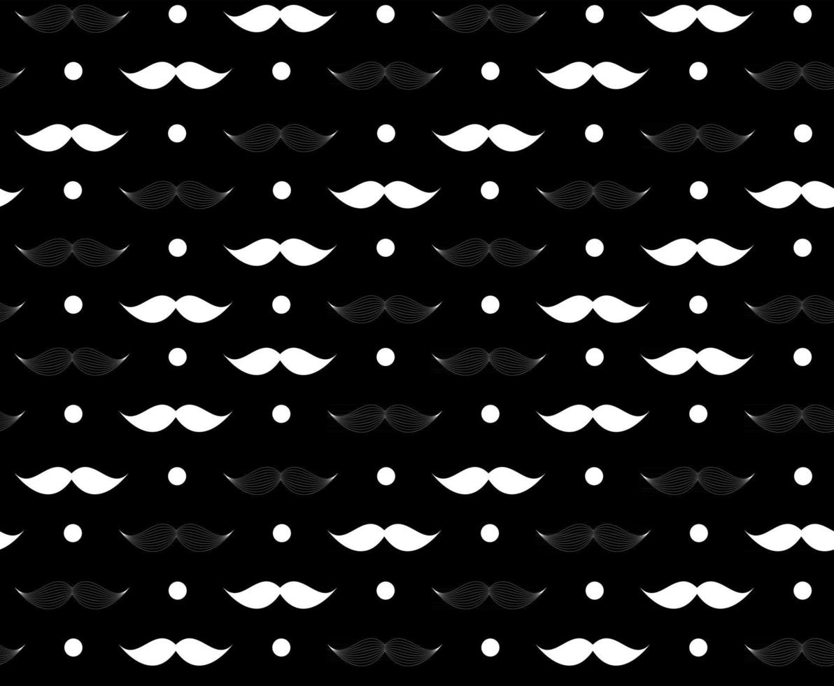 Moustache Seamless Pattern Vector Illustration