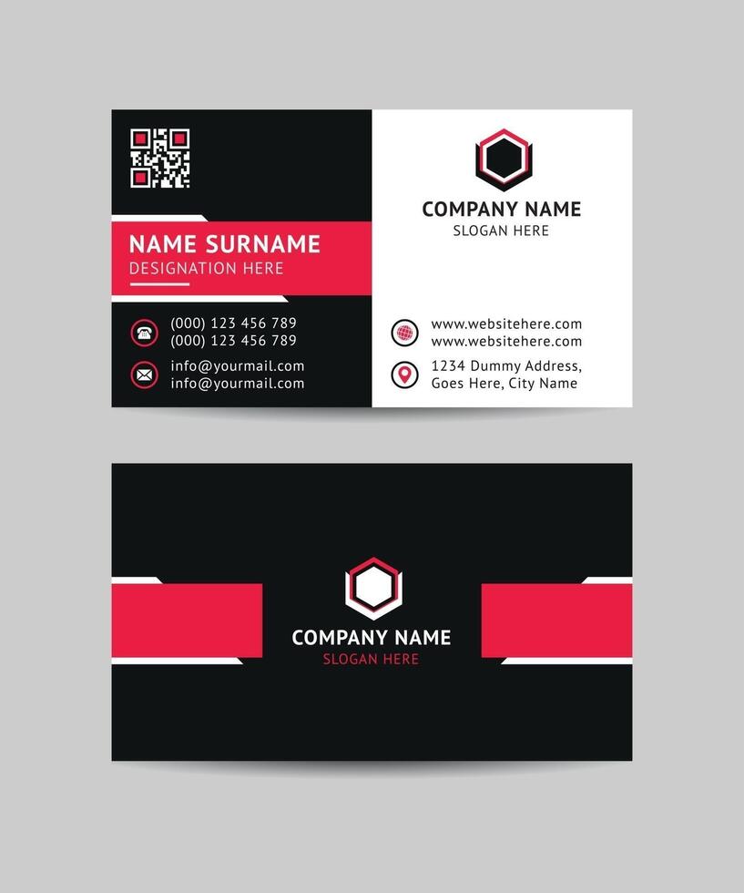 modern business card design in pink and black vector