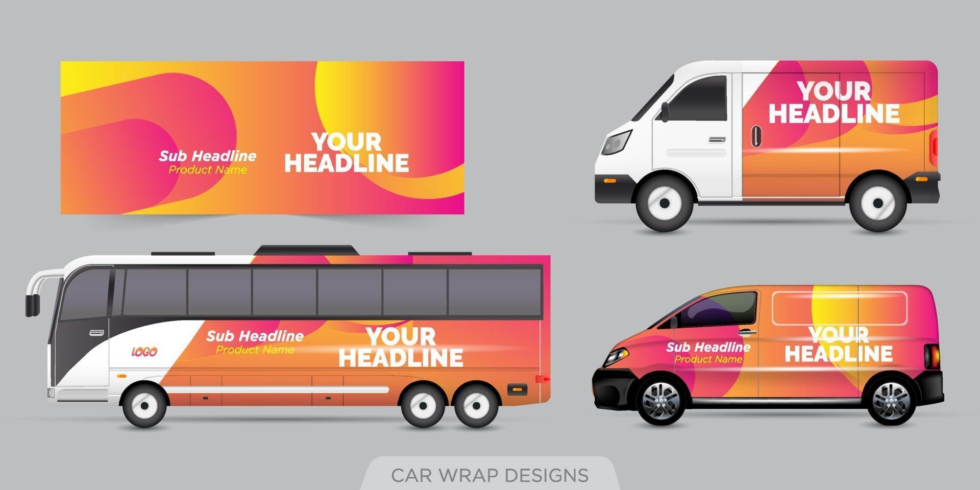 Transport advertisement design, car graphic design concept. Graphic abstract stripe designs for wrapping vehicles, cargo vans, pickup trucks, and racing livery. vector