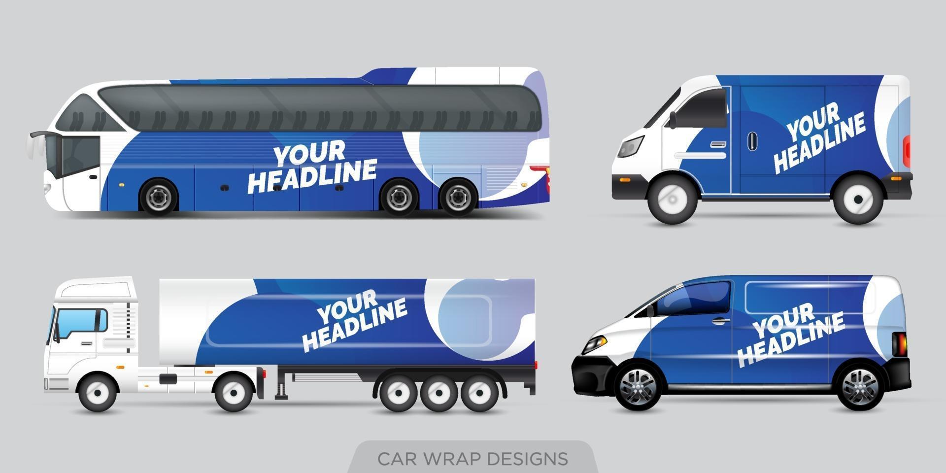 Transport advertisement design, car graphic design concept. Graphic abstract stripe designs for wrapping vehicles, cargo vans, pickup trucks, and racing livery. vector