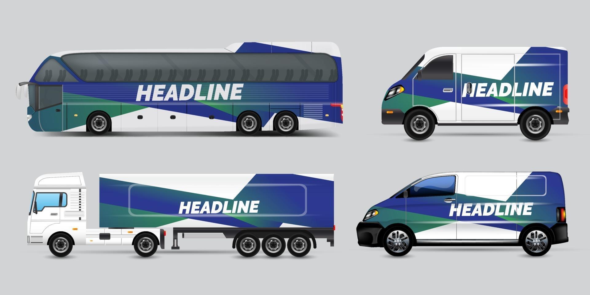 Transport advertisement design, car graphic design concept. Graphic abstract stripe designs for wrapping vehicles, cargo vans, pickup trucks, and racing livery. vector