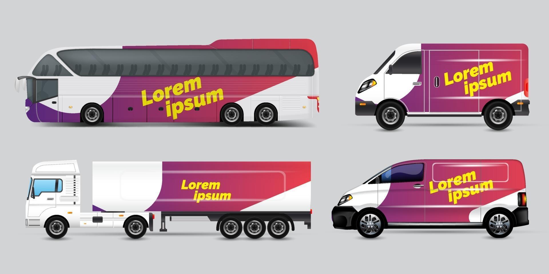 Transport advertisement design, car graphic design concept. Graphic abstract stripe designs for wrapping vehicles, cargo vans, pickup trucks, and racing livery. vector