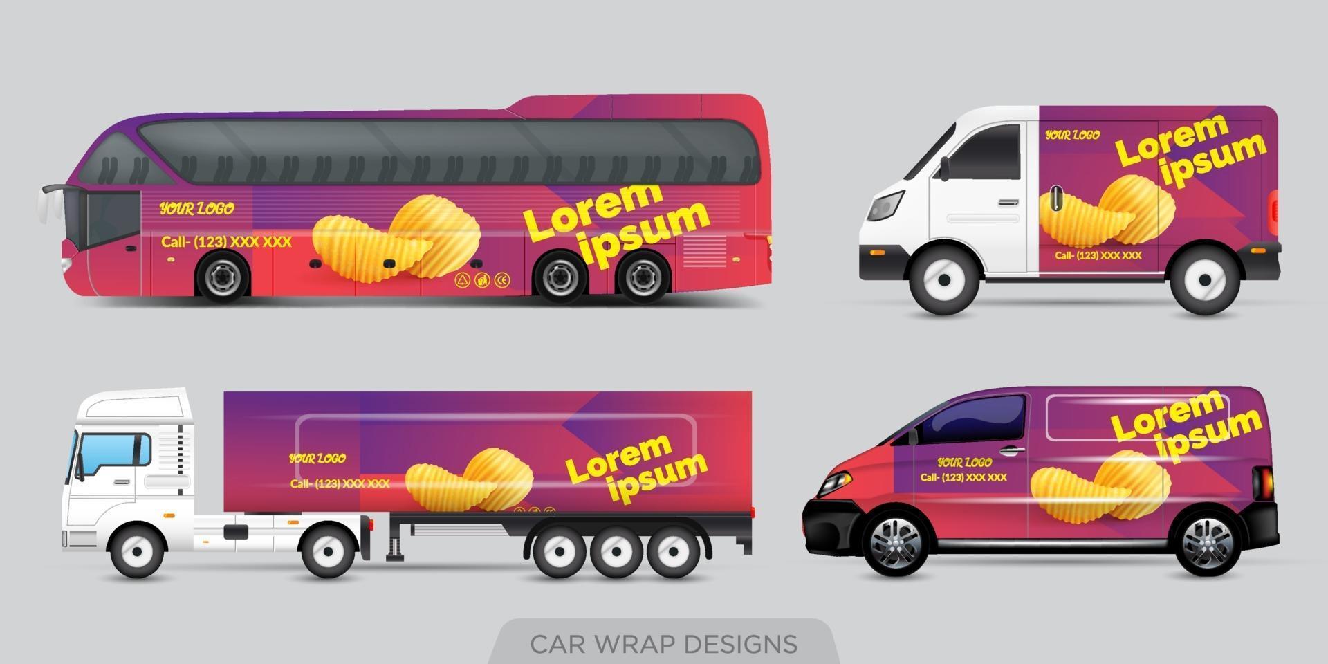 diseño de publicidad de transporte, concepto de diseño gráfico de coche. diseños gráficos de rayas abstractas para envolver vehículos, camionetas de carga, camionetas y librea de carreras. vector