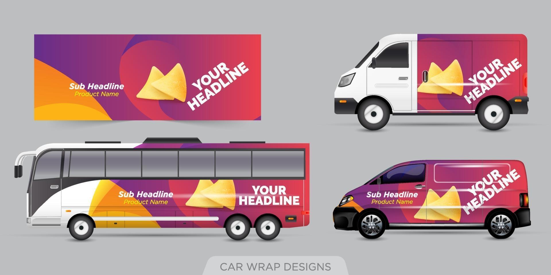 Transport advertisement design, car graphic design concept. Graphic abstract stripe designs for wrapping vehicles, cargo vans, pickup trucks, and racing livery. vector