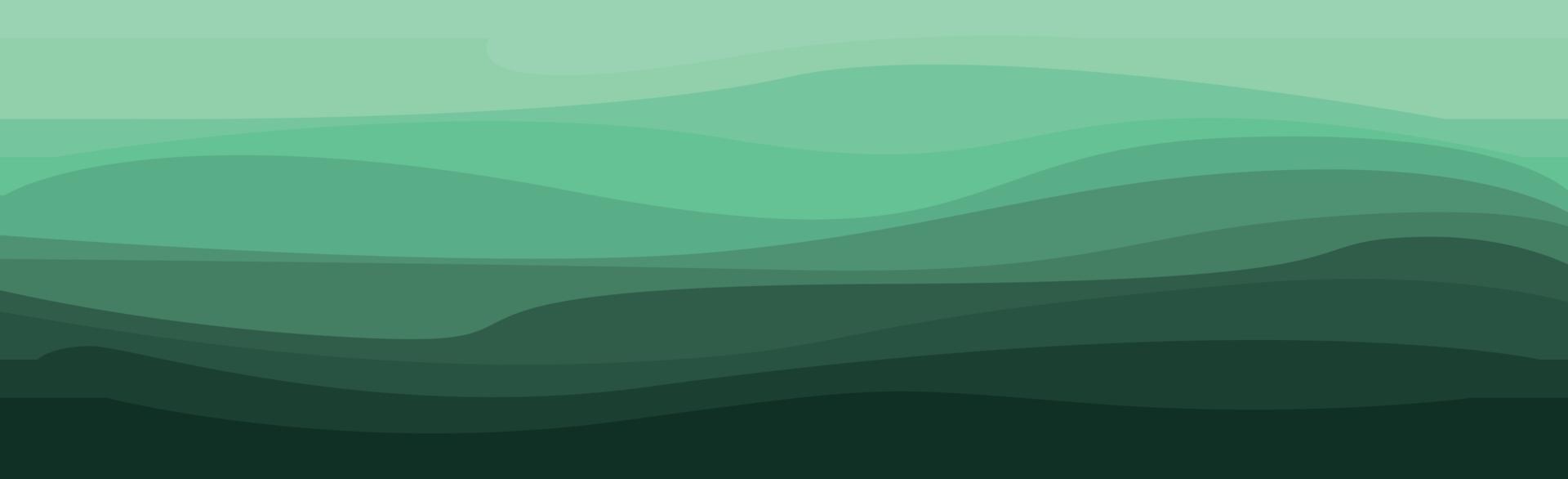 Fondo verde abstracto con líneas onduladas - vector