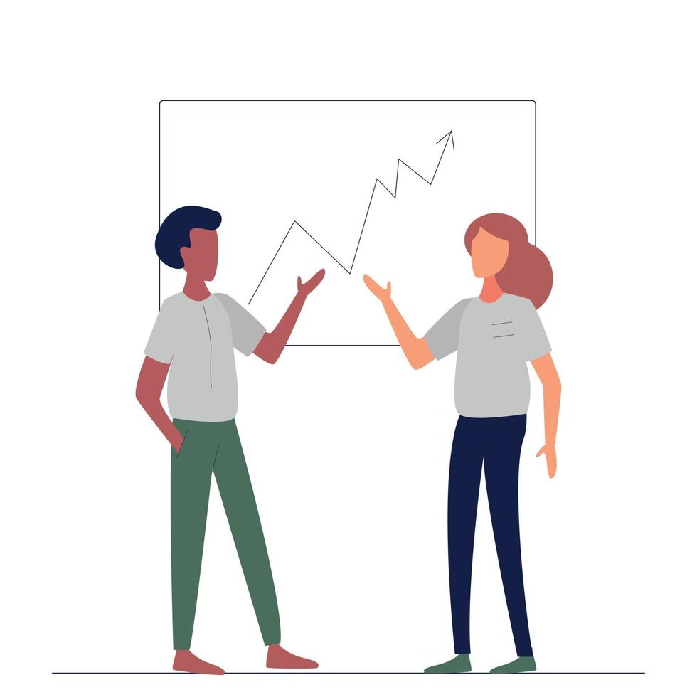 Presentation of a new business project on a chalkboard - Vector