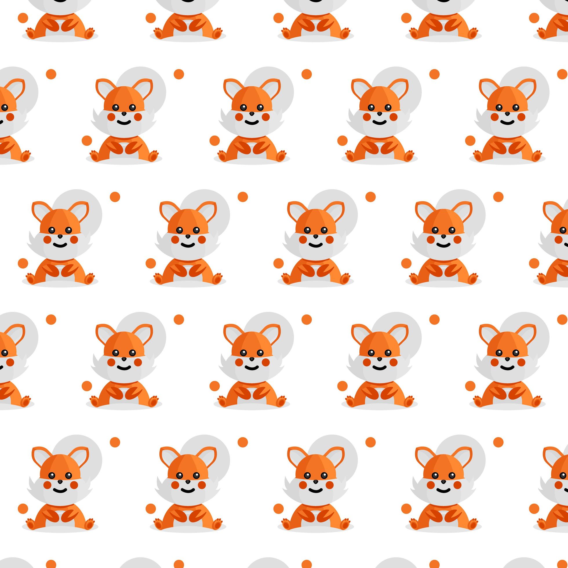 Cute seamless pattern little fox design on white background 2923500