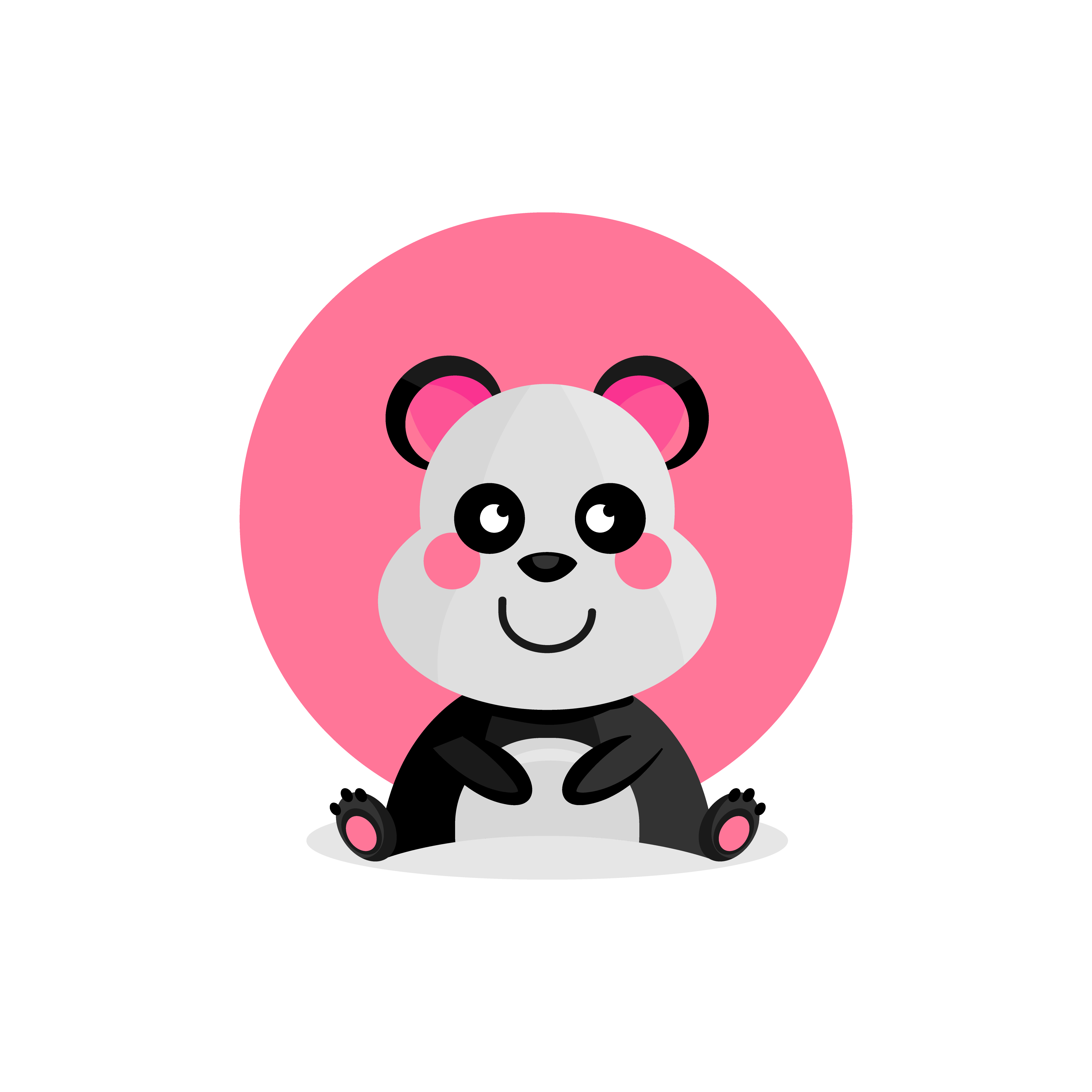 Little panda illustration design vector isolated on white background ...