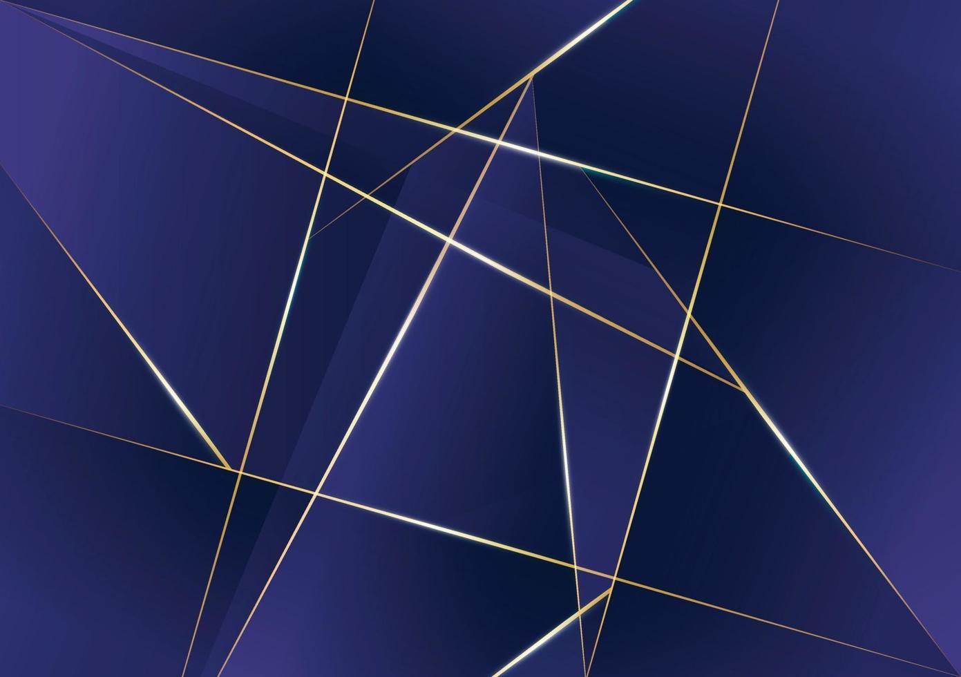 Abstract polygonal pattern luxury golden line with dark blue template background. premium style for poster, cover, print, artwork. Vector illustration