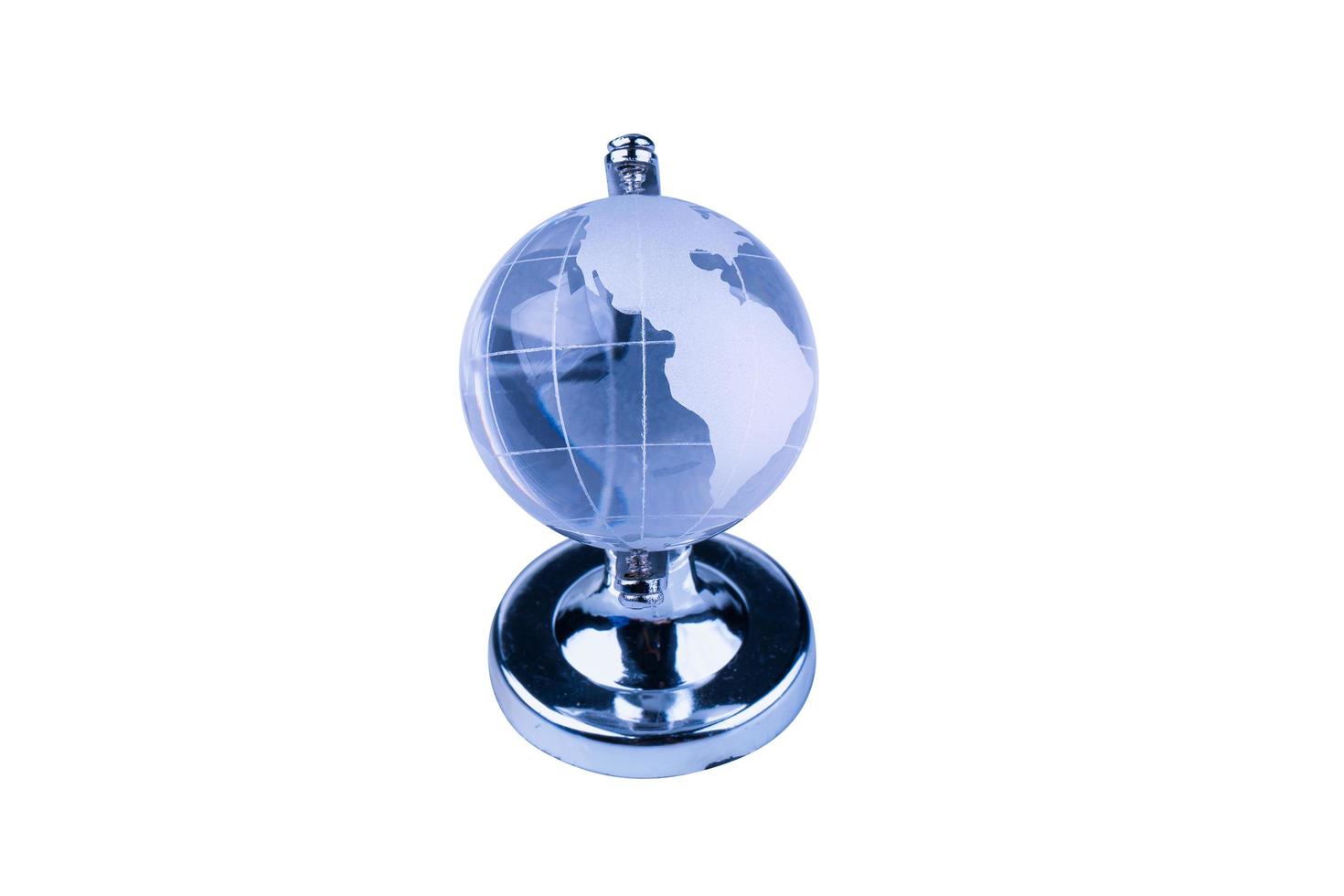 Globe is made of glass isolated on a white background photo