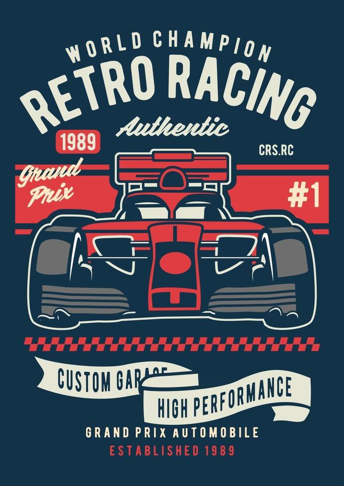 Retro Racing Vintage Badge, Retro Badge Design vector