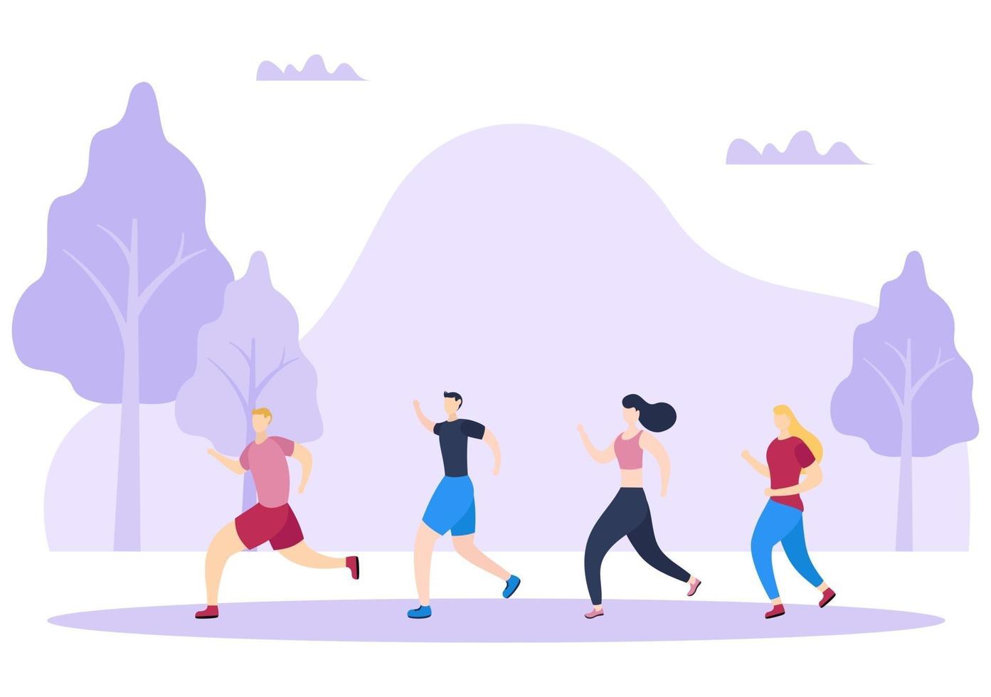 Jogging or Running Sports Background Illustration vector