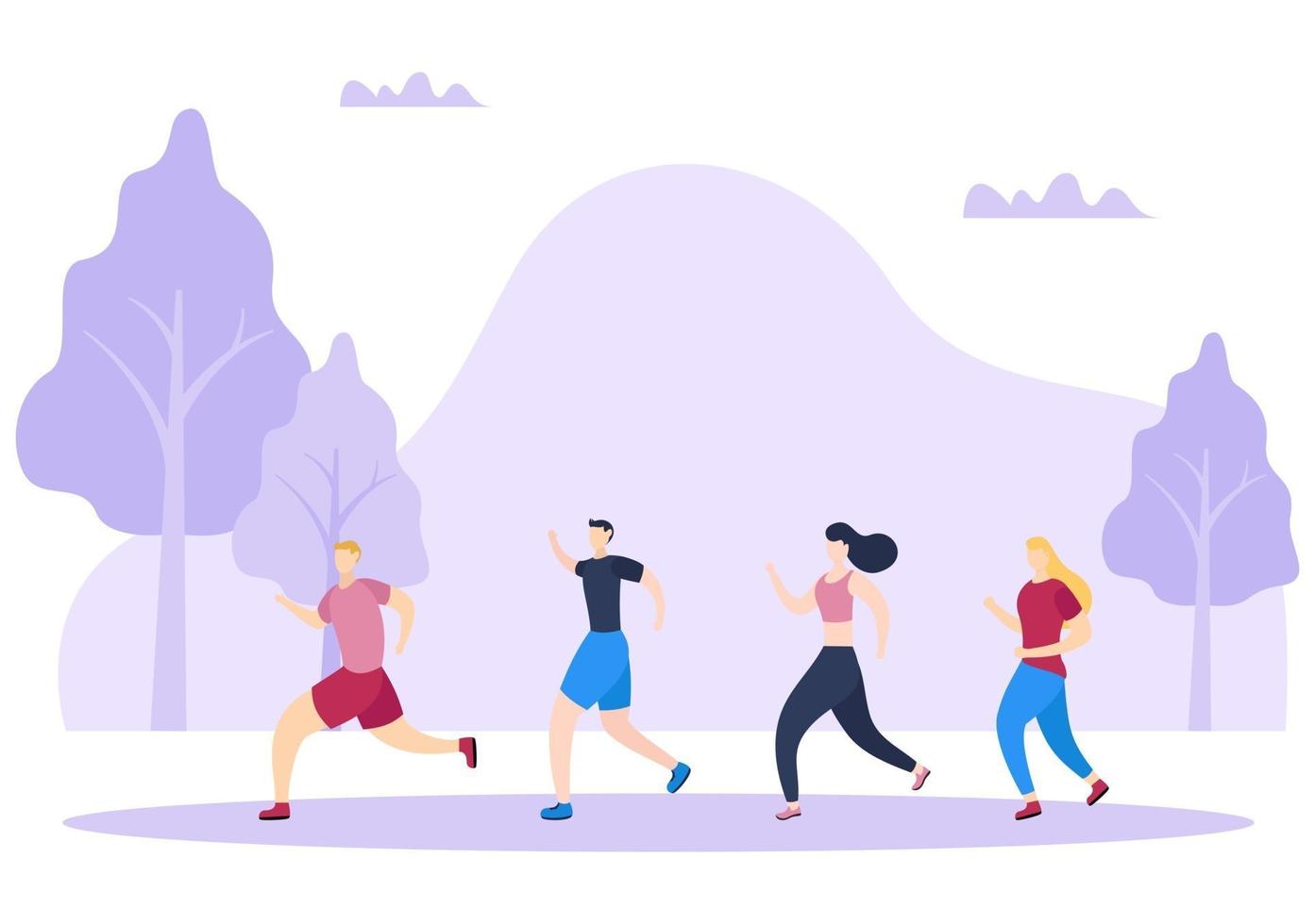 trotar o correr deportes ilustración de fondo vector