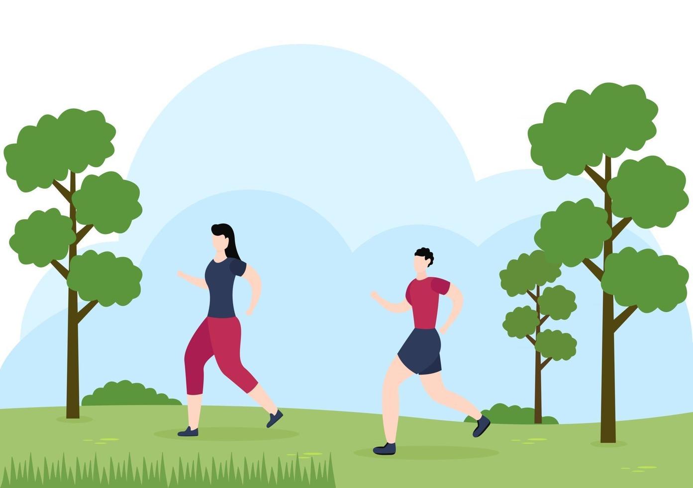 Jogging or Running Sports Background Illustration vector