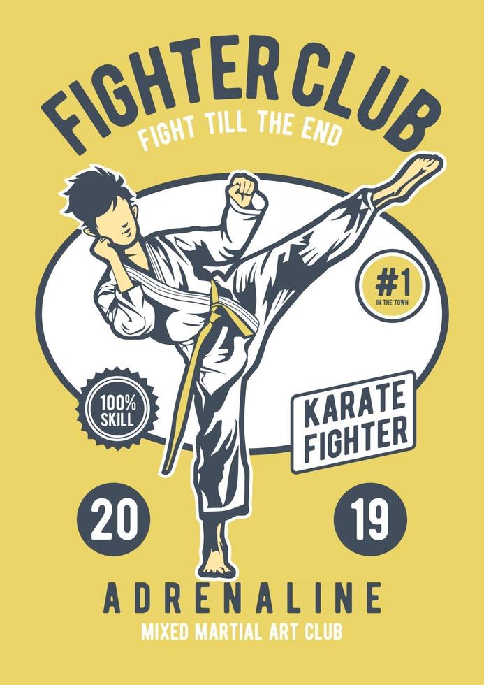 Fighter Club Vintage Badge, Retro Badge Design vector