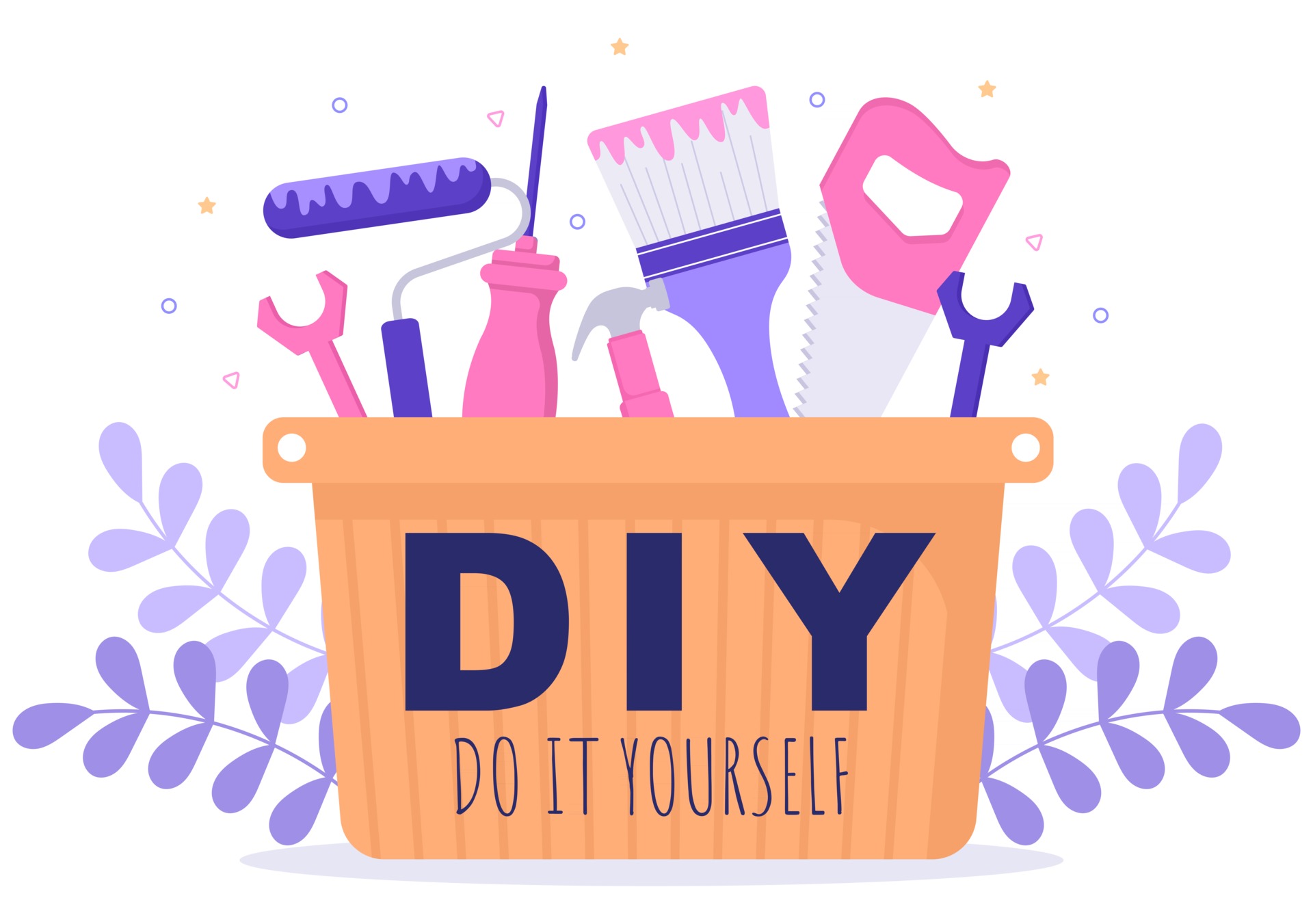 DIY Tools Do It Yourself Background Illustration For Home