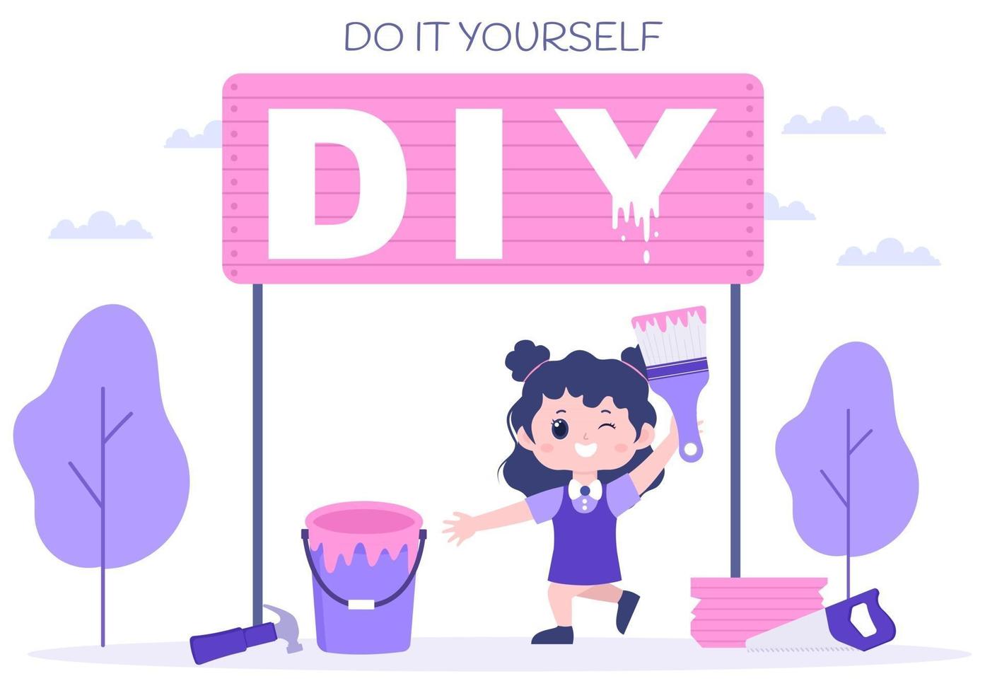 DIY Tools Do It Yourself Background Illustration For Home