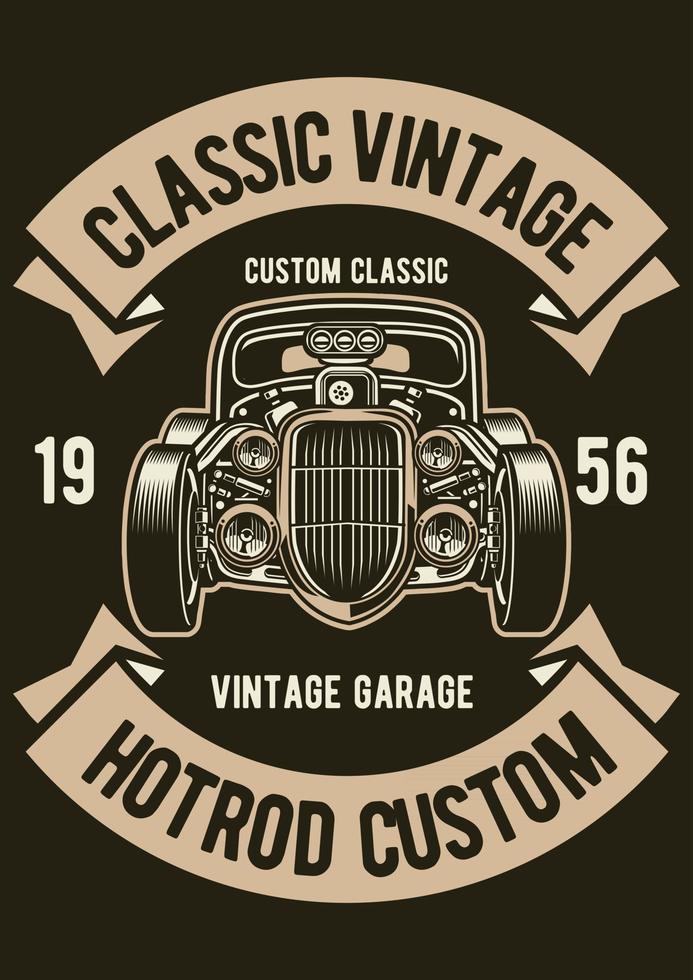 Classic Vintage Hotrod Vintage Badge, Retro Badge Design vector