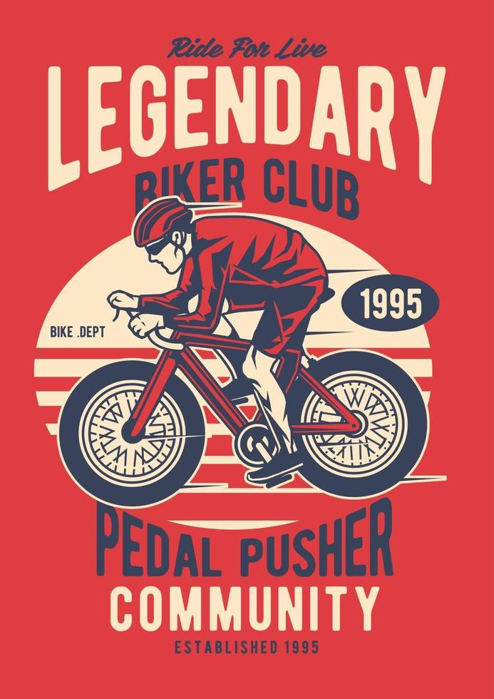 Legendary Biker Club Vintage Badge, Retro Badge Design vector