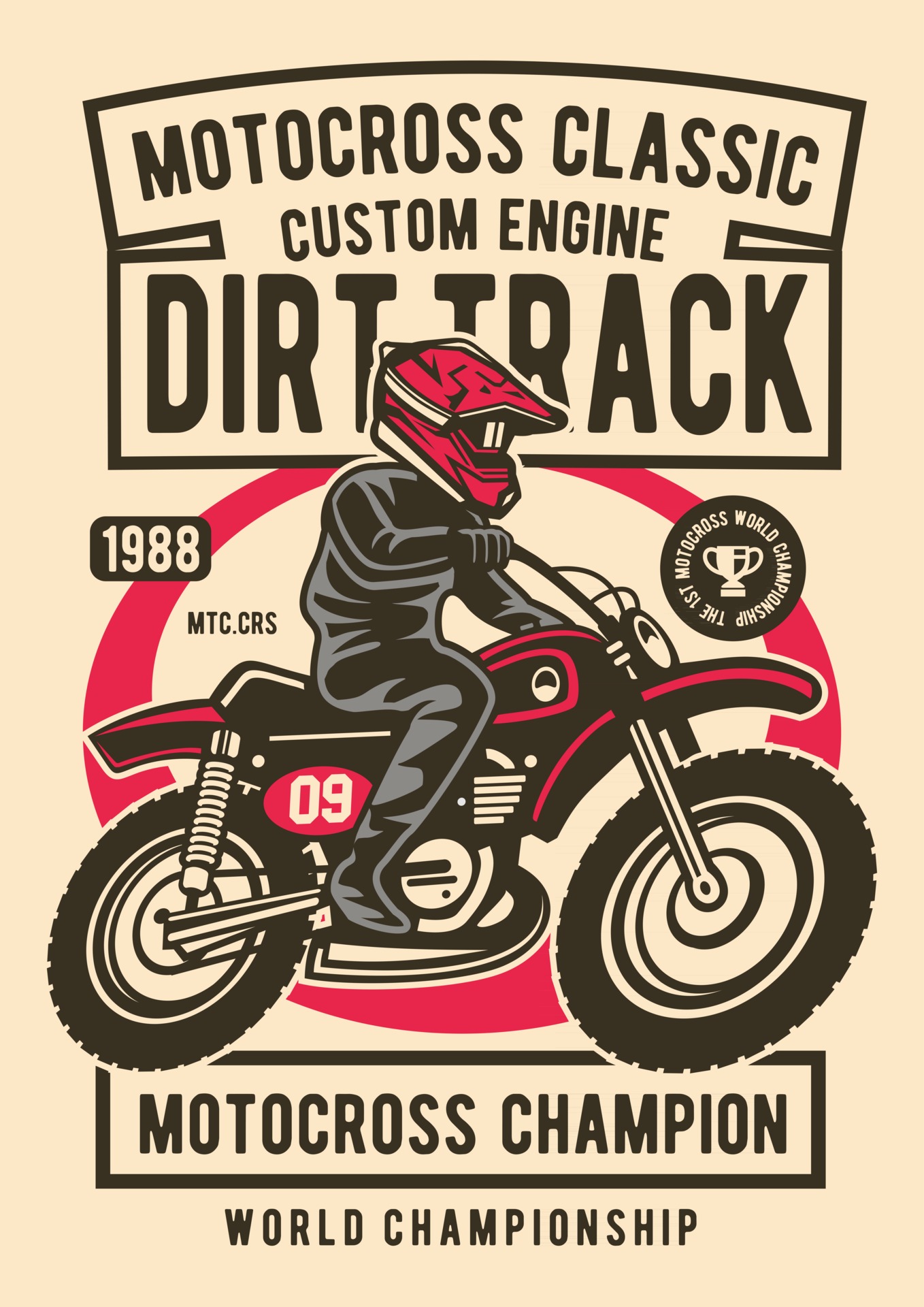 Motocross Classic Vintage Badge, Retro Badge Design 2924168 Vector Art