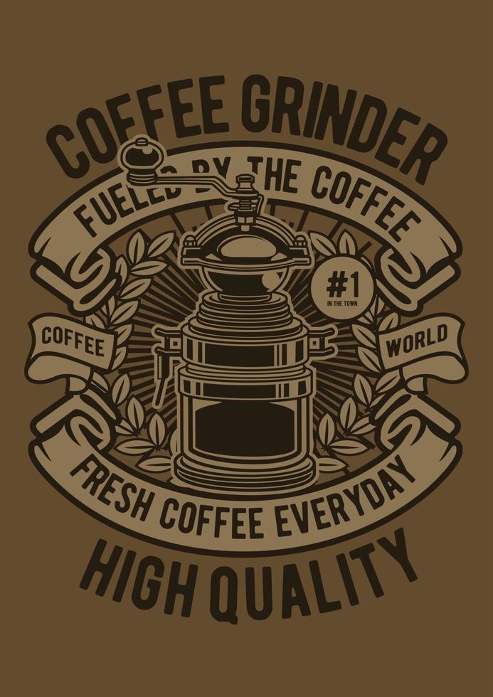 Coffee Grinder Classic Vintage Badge, Retro Badge Design vector