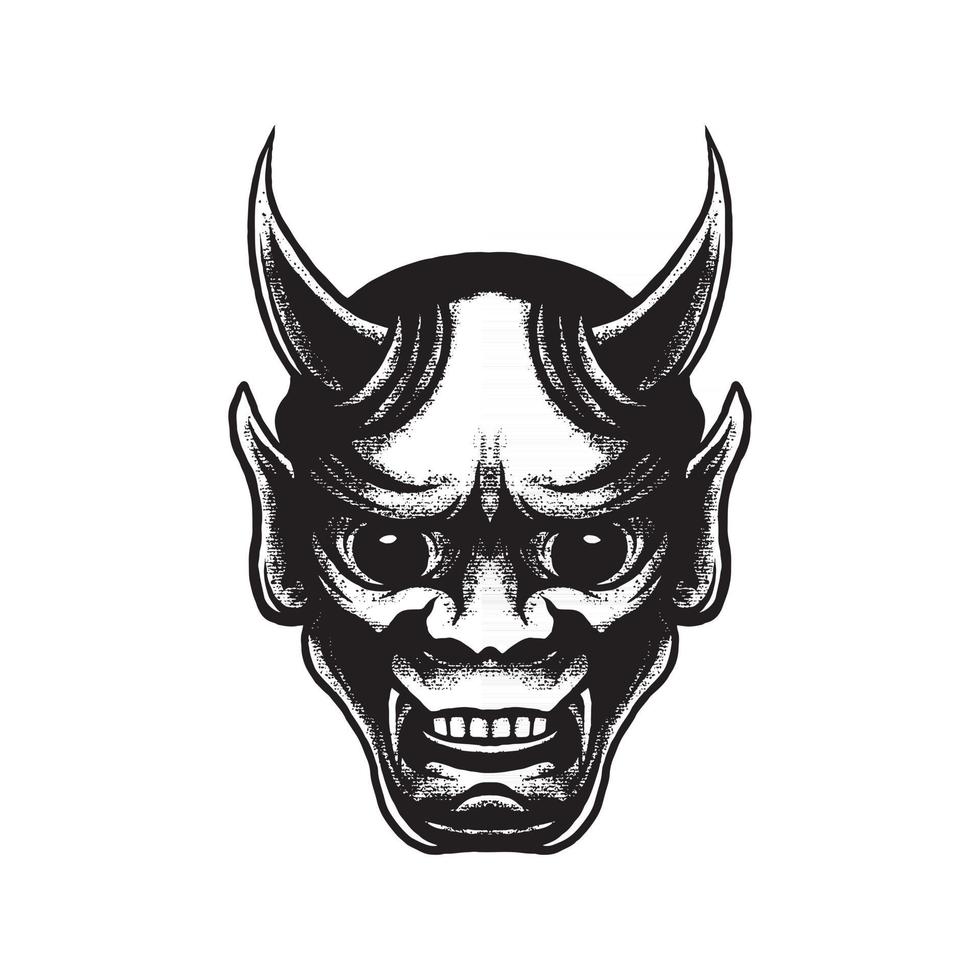 Oni mask samurai vector